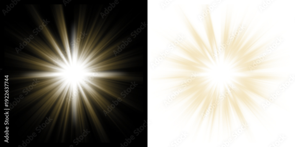 Fototapeta premium Sun light, len flare, sparkle png, Sunburst Light Flare, Abstract Star Effect for Overlay on Transparent Background
