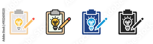 Idea Writing icon set multiple style collection