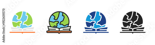Global Education icon set multiple style collection