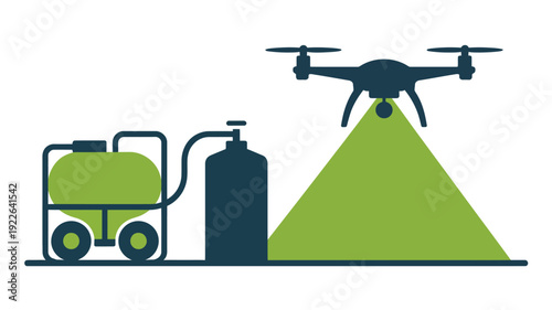 Drone Flying Over Fuel Tank and Pump.