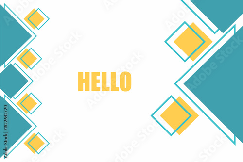 Vector banner. Megaphone with hello speech bubble. Loudspeaker. Banner for business, marketing. Banner design vector illustration.