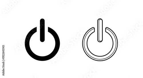 Power button icon design, modern power symbol, minimalist power button, simple power icon Vector