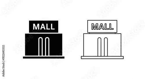 Modern shopping mall icon design with 3d perspective and minimalist style Vector