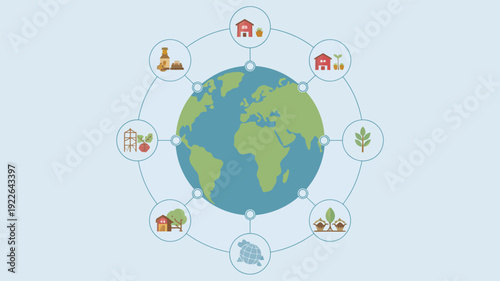 Global Network Connection Around Earth.
