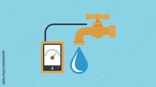 Water Meter Measuring Flow Rate Device.