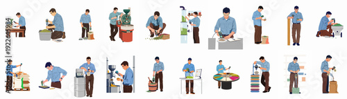 Coffee Bean Quality Control and Processing: A Comprehensive Illustration Series