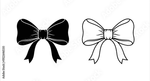Elegant black and white bow ties for fashion and design inspiration Vector