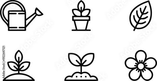Vector icon set of coffee and tea cups with floral design