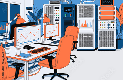 vector illustration of a modern computer server 