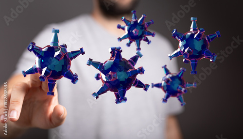 3D render of virus particle...