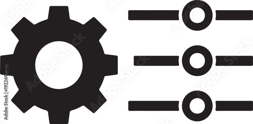 Gear and cogwheel icons isolated on transparent background