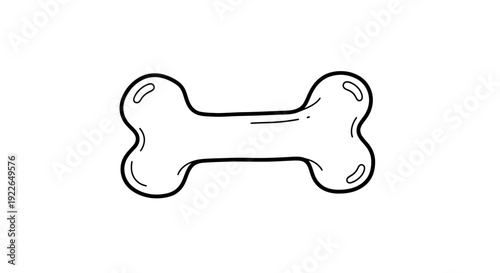 Simple cartoon dog bone illustration, isolated on white background