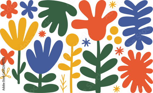 Seamless colorful floral pattern with flowers leaves and butterflies