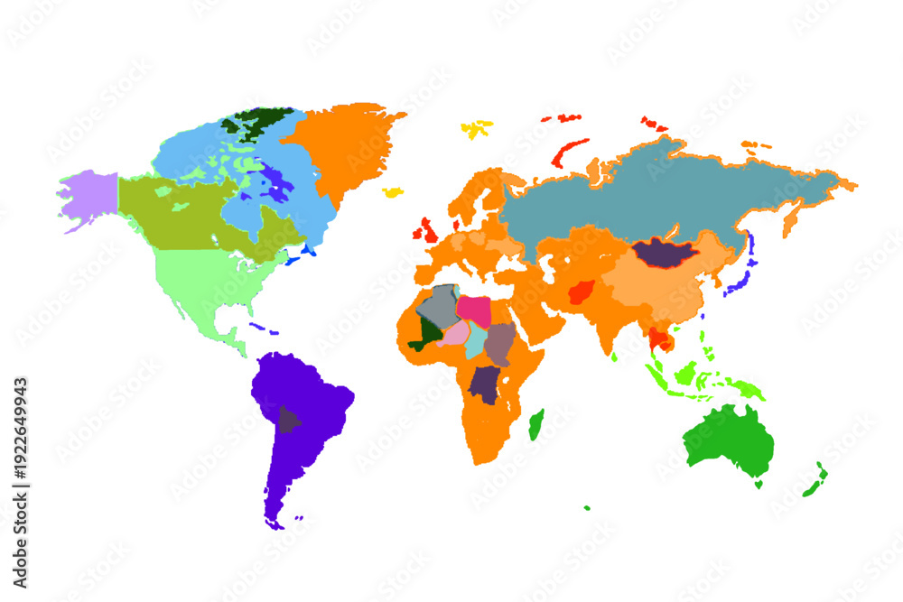 Obraz premium colorful world map without background