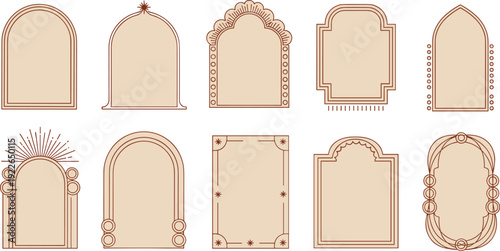 Collection of ten ornate vintage frames isolated on white background, each with unique designs and intricate details, perfect for adding a touch of elegance to any project