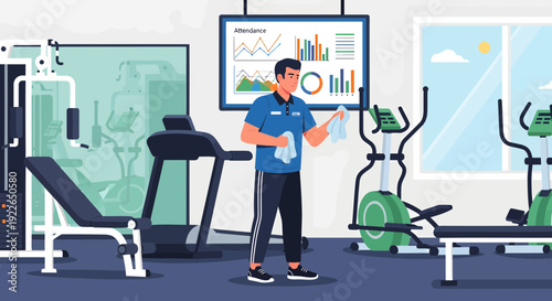 Male personal trainer in a gym setting.