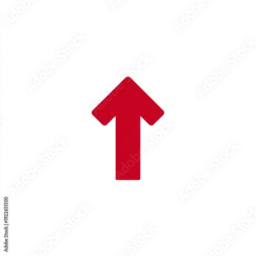 Free Download Bold Red Arrow Symbol Pointing Upward on a Clean White Background for Directional Signage and Graphic Design Needs - GFXLoad