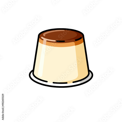 [Vector EPS]Delicious creamy pudding with a chocolate top