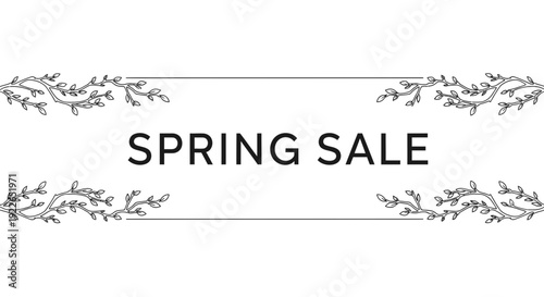Spring Sale Banner with Floral Ornaments - Seasonal Promotion