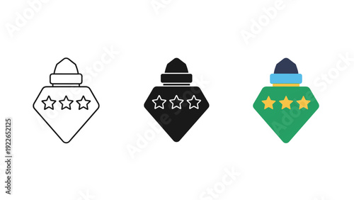 set of colorful christmas labels