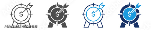 financial goal icon set with multi concept
