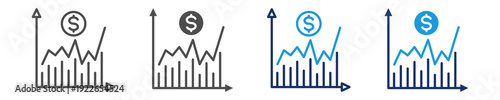 stocks market icon set with multi concept