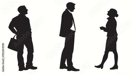 Business professionals in casual conversation at modern office