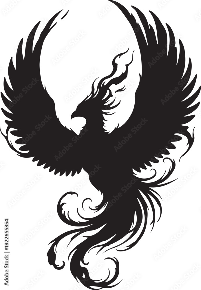 Fototapeta premium Mythical Phoenix Bird Rising in Flames