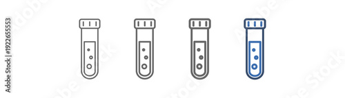 
outline icon set blood tube with blood sample design