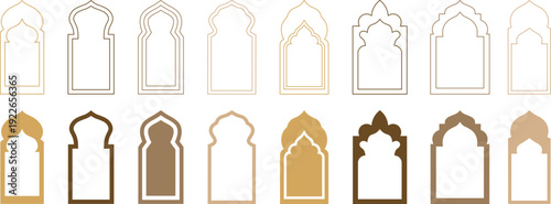 Collection of ornate decorative arches in various styles and colors