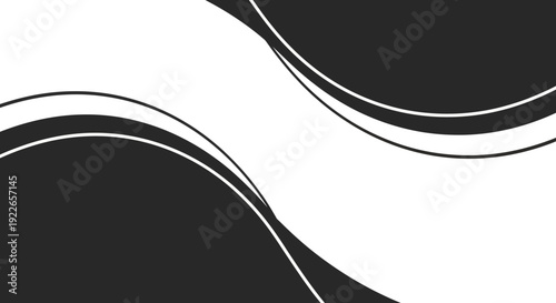 Black and White Abstract Wave Design Element.