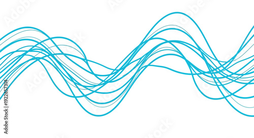 Blue Wavy Lines Abstract Design Element.