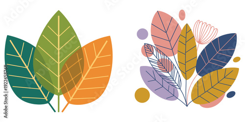 Autumn Leaves Vector Set Colorful Foliage Pattern Design