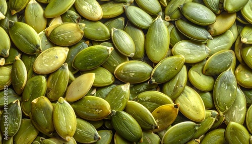 Top View Background Pumpkin Seeds Healthy Green