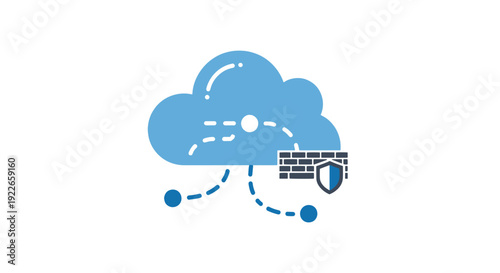 Cloud Firewall Line soft dynamic tone illustration