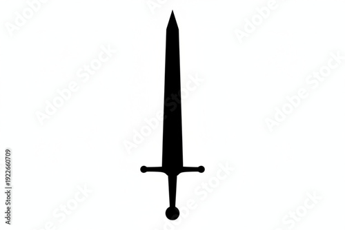 Sword Silhouette: An evocative silhouette of a sword, symbolizing power, protection, and the essence of chivalry.