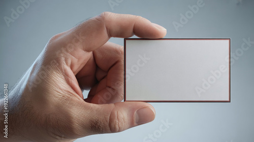Hand holding blank tablet screen for business presentation and advertisement
