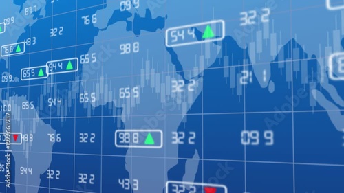 Trader wearing glasses is working on laptop computer. Screen with stock market charts and Bitcoin BTC or Ethereum ETH data analysis reflection. Broker trading online. Altcoins crypto currency trading