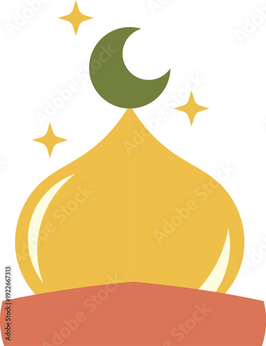 Ramadan Eid Fitr Adha Islamic Illustration Mosque Dome Icon Architecture
