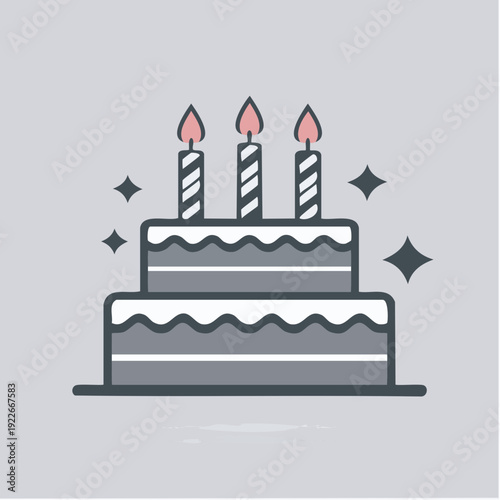 バースデーケーキのアイコン お祝いイメージ