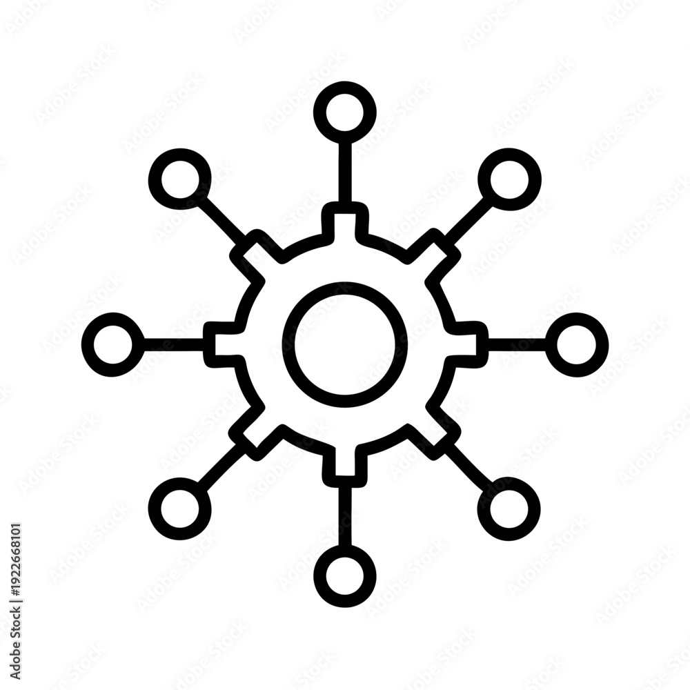 Obraz premium Automated System Gear Network Icon