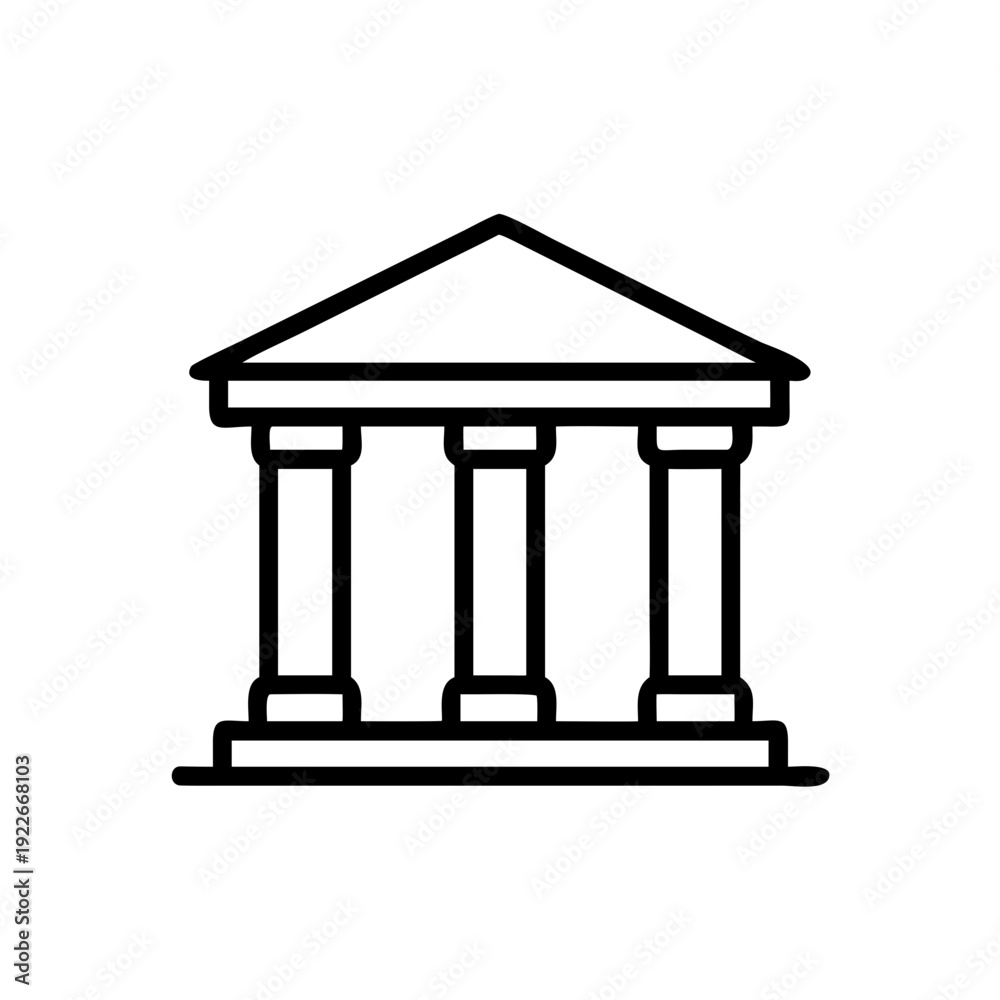 Fototapeta premium Classic Bank Building Facade Icon