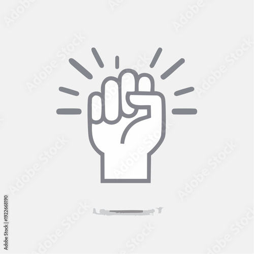 拳のアイコン 団結・強さイメージ