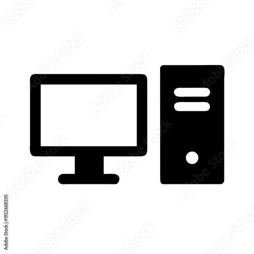 Desktop Computer With Tower Icon