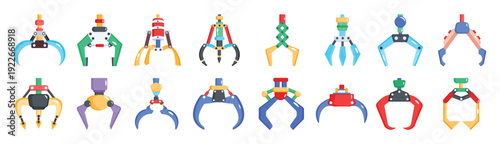  pack of claw machines flat vectors