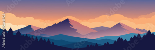 breathtaking landscape featuring a mountain range dotted