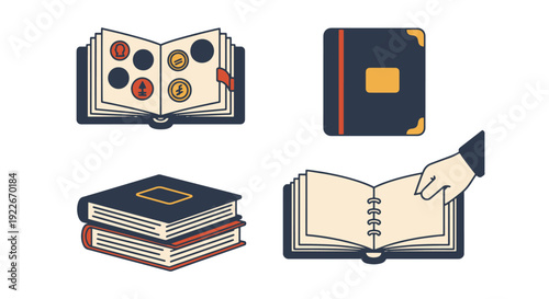 Coin Album Line art modern soft color vector