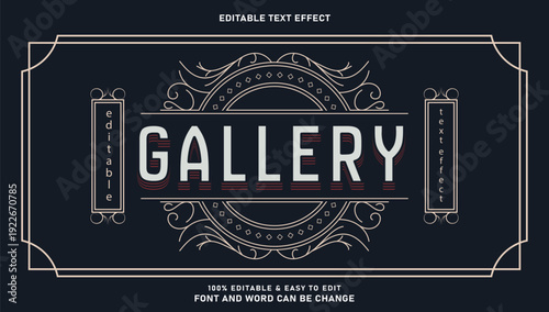 Vintage Gallery Editable Text Effect with Classic Ornamental Frame
