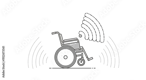 Smart Wheelchair with Wi-Fi Signal - Accessibility Technology Concept