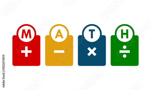 Math education logo template illustration